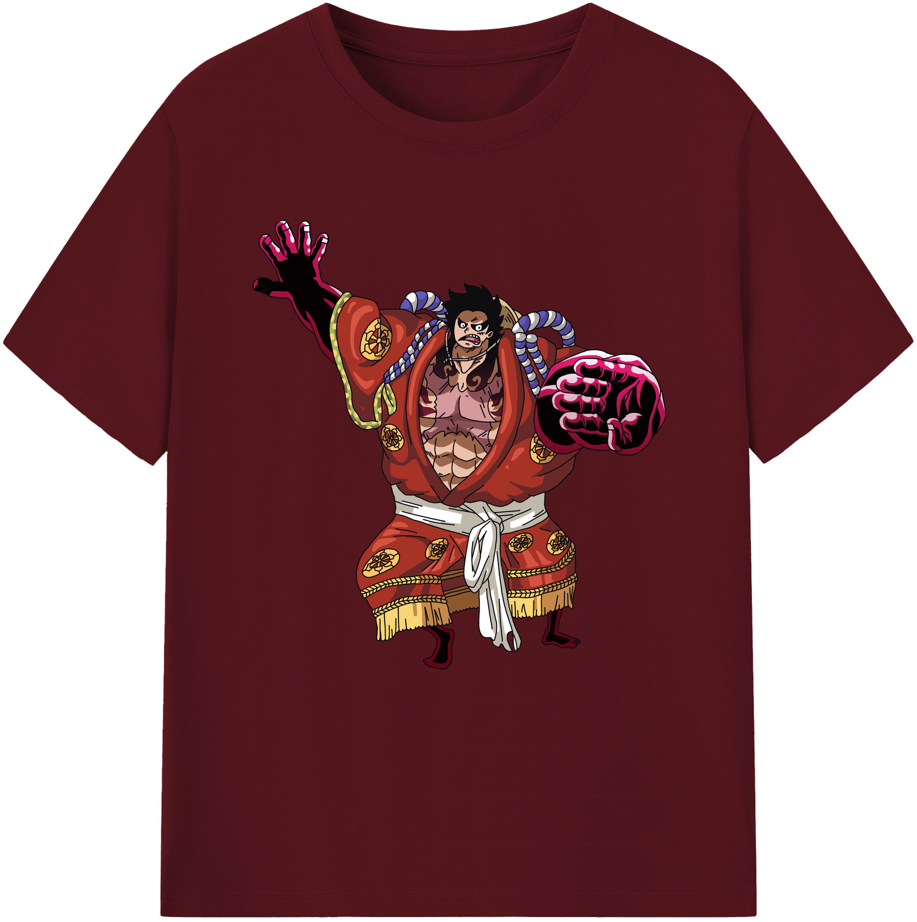 ワンピース モンキー・D・ルフィ ONE PIECE Monkey D. Luffy 綿100％半袖Tシャツ（フロントプリント）